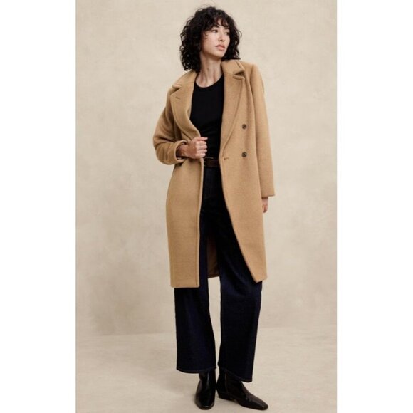 NWT Banana Republic Wool Blend Timeless Topcoat in Afternoon Latte Size XS - Picture 1 of 7